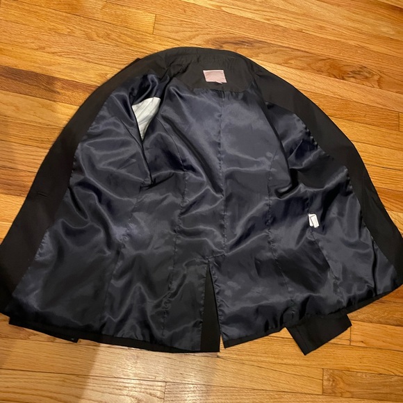 Pinstripe 1-Button Vintage Y2k Fit Flare Rave Oversized long Work Fall Tomboy L - Picture 6 of 7